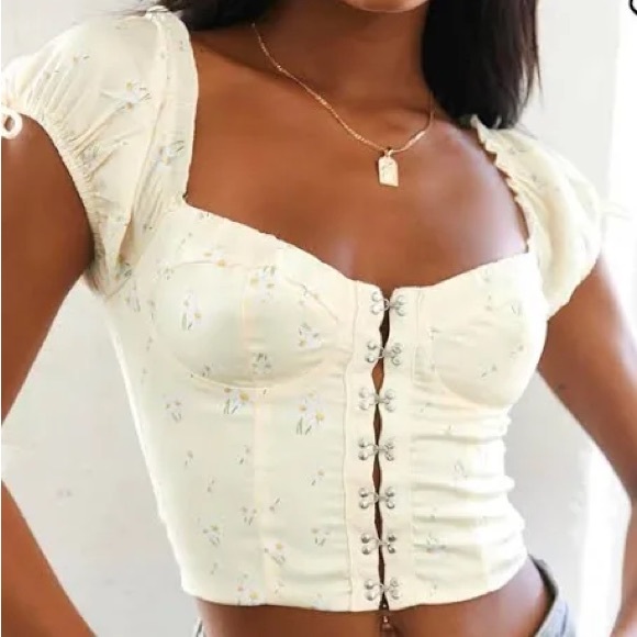 Princess Polly Allyson Top Yellow - Picture 1 of 2